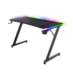 Trust GXT 710 Luminus Pro RGB čierna / Herný stôl / RGB podsvietenie / bezdrôtová nabíjačka / 120x60x74 cm (25419)