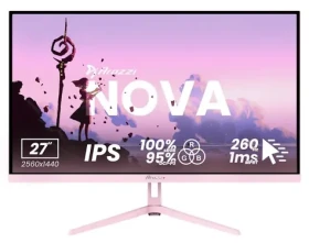27" Arozzi NOVA 27T2K260 ružová / Monitor / IPS / 2560x1440 / 260Hz / 1ms / 2x HDMI / 2x DP (AZ-NO-27T2K260-PNK)