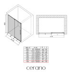 CERANO - Sprchové posuvné dvere Lantono L/P - 8 mm - Soft-Close - chróm, transparentné sklo - 170x195 CER-432037