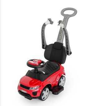 Mamido Mamido Odrážadlo Sport Car s vodiacou tyčou 3v1 GUMOVÉ kolesá červené