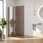 REA/S - Sprchová zástena Flexi Brown / Chrome 130 KPL-K99089