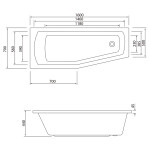 AQUALINE - OPAVA vaňa 160x70x44cm, ľavá, biela C1670