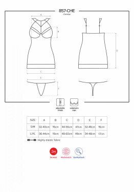 Košilka mise černá S/M model 6759131 - Obsessive