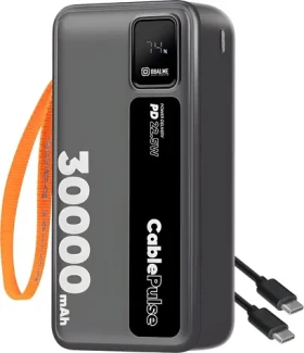 Obal:Me CablePulse 30000mAh 22,5W čierna / Powerbanka / integrované káble / USB-C / USB-A (57983127973)