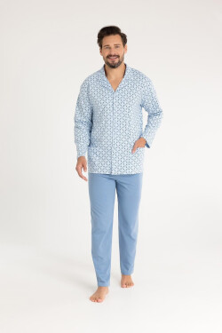 Regina 486 dlhé/r 2XL-3XL z25/26 pánske pyžamo bez zipsu tmavě modrá 3xl