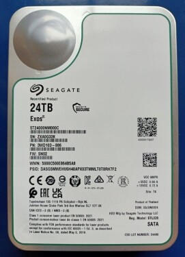 Seagate Refurbished Seagate Exos Harddisk ST24000NM000C-FR 24TB SATA-600 7200rpm - FACTORY REFURBISHED