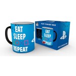 Hrnček Playstation - Eat Sleep Repeat (meniaci sa motív)