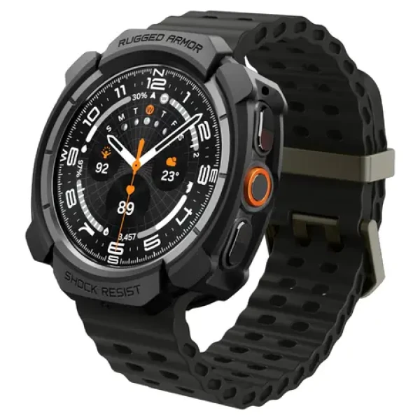 Spigen Rugged Armor matná čierna / Ochranný kryt / Samsung Galaxy Watch Ultra 2 47 mm (ACS11611)