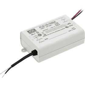 MEAN WELL PLD-16-1050B LED driver konštantný prúd 16 W 1.05 A 12 - 16 V/DC bez možnosti stmievania; PLD-16-1050B