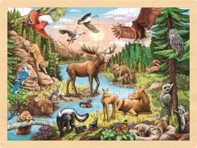 GOKI Drevené puzzle Divoká príroda Severnej Ameriky