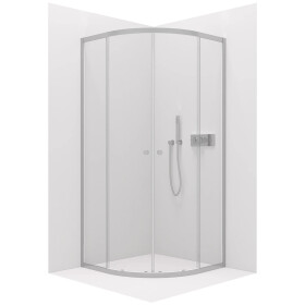 CERANO - Sprchovací kút Orso L/P - 6 mm - štvrťkruh - R550 - chróm, transparentné sklo - 90x90x195 - posuvný CER-476855