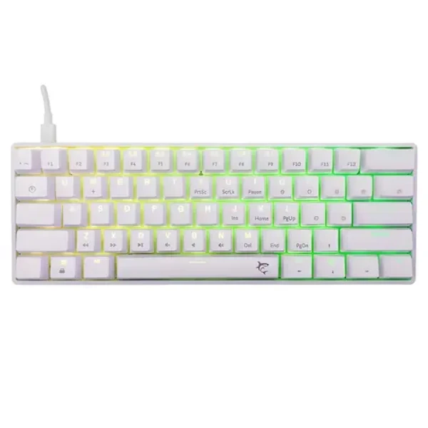 White Shark GK-004211 SHINOBI 2 biela / Herná mechanická klávesnica / US layout / červené spínače / hot-swap / RGB LED