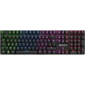 Sharkoon PureWriter RGB čierna / nízkoprofilová herná klávesnica / mechanická / drôtová / RGB / Kailh LP rofile Blue / FR (4044951027903)