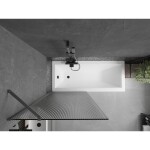 MEXEN/S - Next vaňová zástena FIX 80 x 150, prúžky, grafit metal 895-080-000-00-09-95