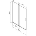 MEXEN/S - Velar L dvojkrídlová posuvná vaňová zástena 75 x 150, dekor, chróm 896-075-003-31-01