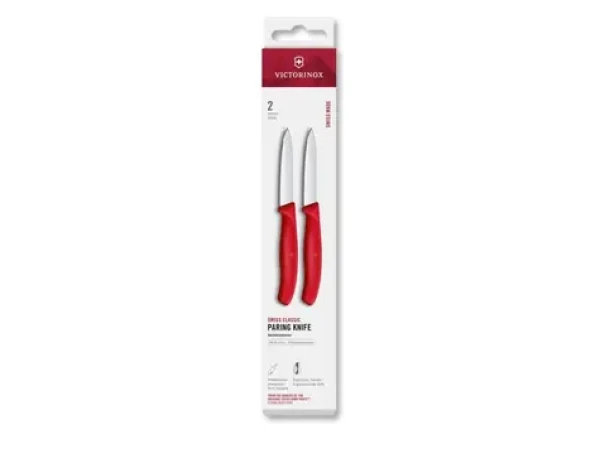 VICTORINOX Swiss Classic Kuchynský nôž 8 cm set 2 ks červená / rovné ostrie (6.7601.2C1)