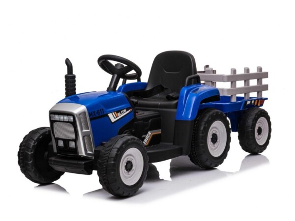 Mamido Mamido Elektrický traktor s vlečkou T2 modrý 12V7Ah EVA kolesá
