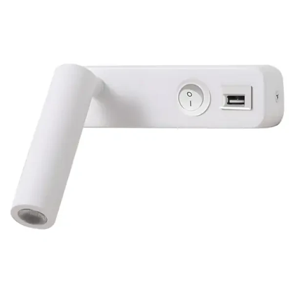 Immax GOAL biela / Dizajnové nástenné LED svietidlo / 3W / USB / Vypínač (08279L)