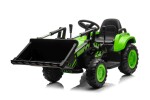 Mamido Mamido Detský elektrický traktor s radlicou a prívesom zelený