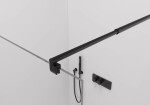 CERANO - Sprchová zástena Walk-in Onyx Round Ľ/P - 10 mm - guľatá vzpera - čierna matná, transparentné sklo - 100x200 CER-DY101B-100-201