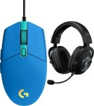 Logitech G102 Lightsync čierna + G Pro X čierna / Herná sada / drôtová myš 8000 DPI / RGB Lightsync / slúchadlá