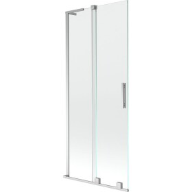 MEXEN/S - Velar L dvojkrídlová posuvná vaňová zástena 80 x 150, transparent, chróm 896-080-003-01-01
