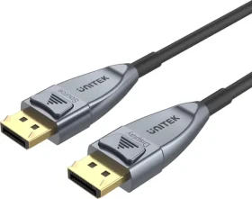 Unitek C1618GY sivá / Kábel DisplayPort / optický aktívny / 20 m / DP 1.4 / 8K 60Hz (C1618GY)