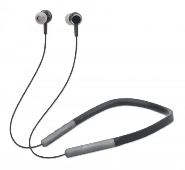 Manhattan Športové slúchadlá s náhrdelníkom čierna / Bluetooth Stereo Headset / Bluetooth 5.0 / microSD / výdrž 5 h (179805)