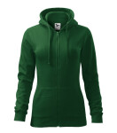 Trendy mikina na zips dámska fľaša zelená S