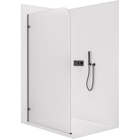 CERANO - Sprchová zástena Walk-in Orbis - Ľavá - 8 mm - čierna matná, mliečne sklo - 70x200 CER-682141