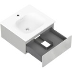 MEXEN/S - Rivel kúpeľňová skrinka 50 cm s umývadlom Vela, 1 šuplík, reliéf, šedá mat/biela mat 91A20-05023-1-BF62-W23M01