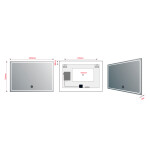 SAPHO - GEMINI zrkadlo s LED osvetlením 100x70cm, chytré funkcie GM100K