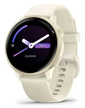 Garmin vívoactive 6 42mm zlatá, biely remienok / Chytré hodinky / 1.2" AMOLED / GPS / Wi-Fi / NFC / 5 ATM (010-02985-01)
