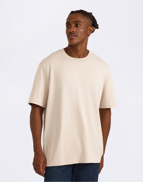 Organic Basics True Heavy Boxy Fit Tee Sandstone M
