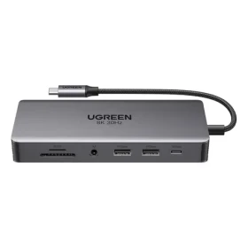 Ugreen CM681 15978 USB-C HUB / dokovacia stanica / 4X USB / 2x HDMI / DisplayPort / AUX / PD 100W (15978)