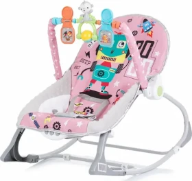 CHIPOLINO Dojčenské lehátko vibrujúce 2v1 Baby Spa Pink (152535)