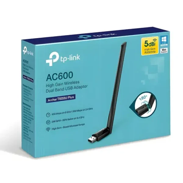 TP-LINK Archer T600 PLUS čierna / Wi-Fi USB adaptér / 600 Mbps / 802.11ac/n/g/b (ARCHER T600U PLUS)