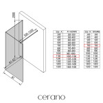 CERANO - Sprchová zástena Walk-in Onyx Corner Cube Ľ/P - 8 mm - hranatá vzpera - čierna matná, bronzové sklo - 110x70x200 CER-688144