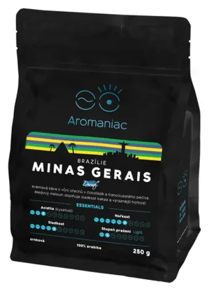 Brazília Minas Gerais 250 g / Zrnková káva / Bez kofeínu
