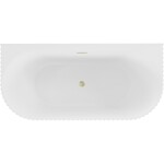 MEXEN/S - Sella voľne stojaca vaňa nástenná reliéf 150 x 75, biela lesk, sifón a prepad zlatá kartáčovaná 52711507500-55