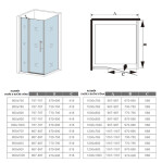 H K - Obdĺžnikový sprchovací kút MELODY B5 100x80 cm s jednokrídlovými dverami s pevnou stenou, vrátane sprchovej vaničky z liateho mramoru SE-MELODYB510080 / SE- ROCKY-10080