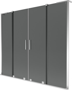 MEXEN/S - Velar L Duo dvojkrídlová posuvná vaňová zástena 170 x 150, grafit, chróm 896-170-003-42-01