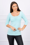 Blúzka s okrúhlym výstrihom mätová UNI