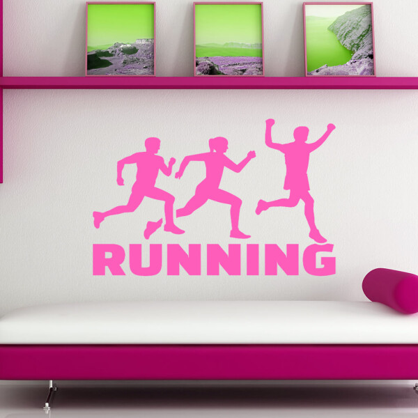 Veselá Stena Samolepka Running Farba: růžová, Veľkosť: 80 x 64 cm