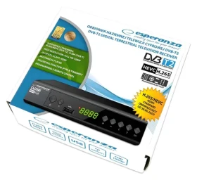 Esperanza EV111P čierna / Digitálny tuner DVB-T2 / H.265 / HEVC