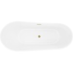 MEXEN/S - Dora voľne stojaca vaňa 160 x 75, biela/čierna, sifón a prepad zlatá szczotkowan 52071607575-55