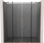 MEXEN/S - Velar Duo posuvné sprchové dvere 200, grafit, meď kartáčovaná 871-200-000-42-65