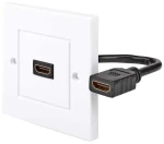 Nedis nástenná HDMI zásuvka / Inštalačný box / 4K 60Hz / 18 Gbps / pozlátené kontakty / čierno-biela (CVGB34950WT)