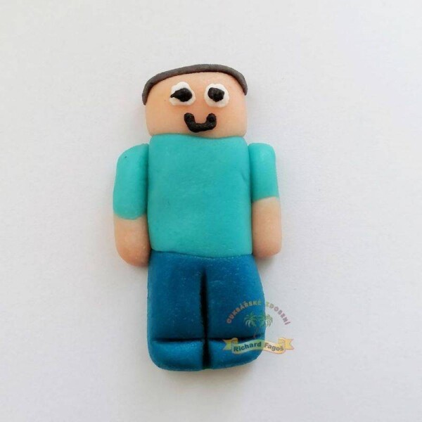 Figúrka na tortu Minecraft Steve 6 cm z kokosovej hmoty - Fagos - Fagos
