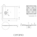 CERANO - Sprchová vanička obdĺžniková Pablo - SMC/minerálny kompozit - štruktúrovaná ivory - 90x80x3 CER-481369
